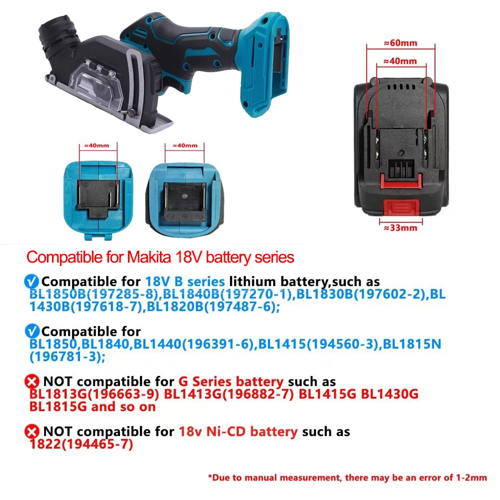 3 Inch Mini Angle Grinder Cordless 3 Inch Electirc CUT OFF Tool Cutting Circular Saw Power Tool Fit Makita/Dewalt 20V Battery - Image 6