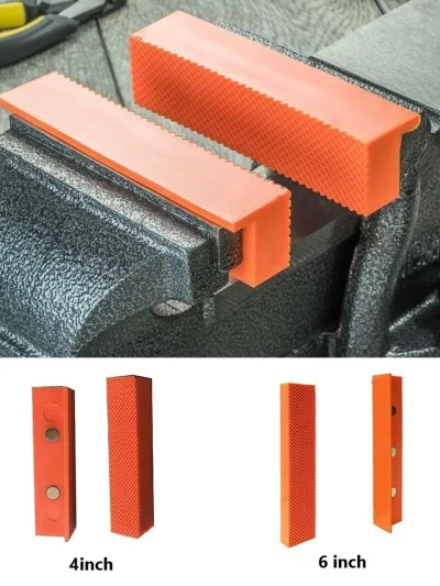 2pcs 4/5/6 Inch Magnetic Soft Pad Jaw Rubber For Metal Vise Bench Machine Tools For Metal Vise