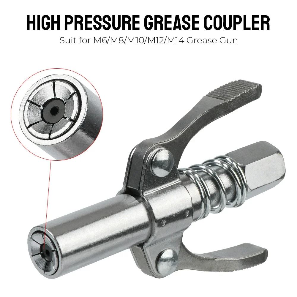 10000PSI Grease Gun Coupler NPTI/8 Oil Pump Quick Release Grease Nozzle Injector - Image 9