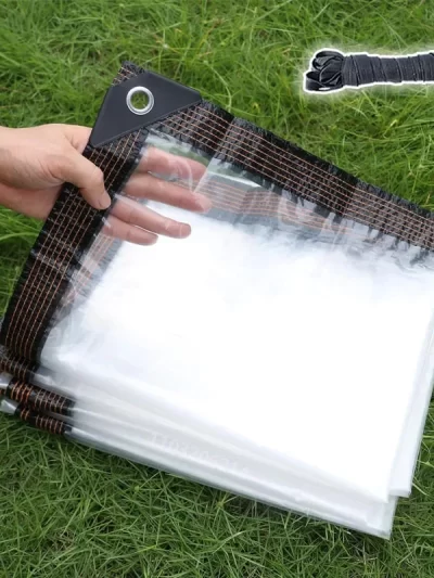 Transparent thick waterproof tarpaulin rain cover windproof and snowproof suitable for terrace plant chicken house garden porch