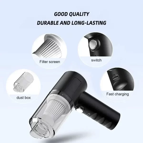 Portable Wireless Car Vacuum Cleaner Wireless Vacuum Cleaner Dual Use for Home and Car 120W - Image 14
