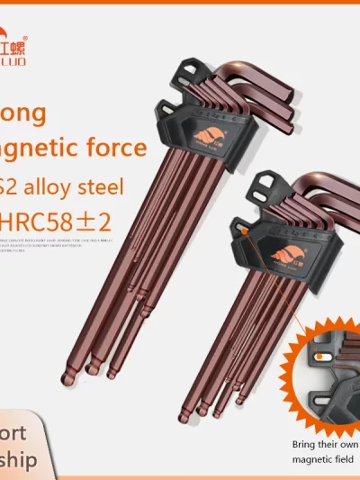 9Pcs/set Magnetic Wrench Double-End L Type Hex Wrench Set Allen Key Hexagon Flat Ball Torx Star Head
