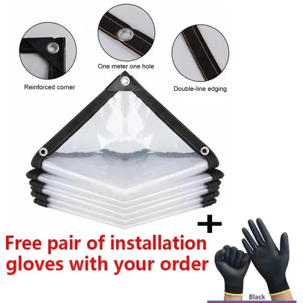 Thicken Transparent Waterproof Tarpaulin Garden Rainproof Clear Poly Tarp Plant Cover Insulation Shed Cloth with Grommets - Image 7
