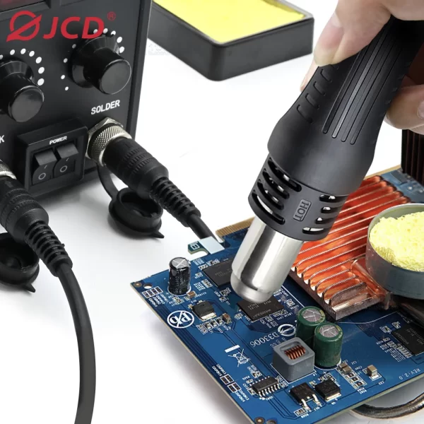 JCD 8586D Soldering Station 2 IN 1 Hot Air Gun Solder Station with 2 Digital display - Image 6