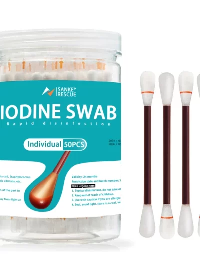 50PCS/Lot Medical Alcohol Disposable Emergency Cotton Stick Iodine Disinfected Swab First Aid kit