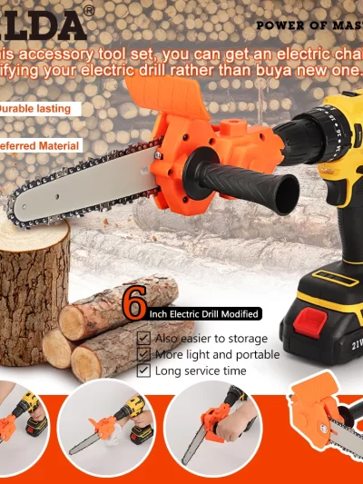 HILDA 4/6 Inch Electric Drill To Electric Chain Saw Adapter Portable Conversion Head Kits