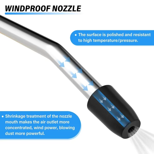 Air Blow Gun,High Flow Air Blower Gun for Compressor with Angled Bent Nozzle - Image 5