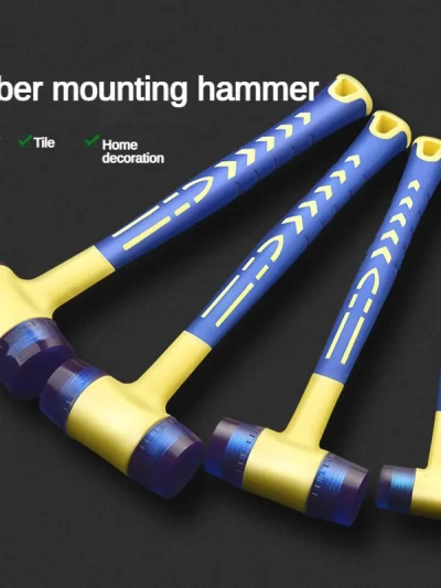 1 double headed installation hammer, 25mm to 45mm rubber hammer with rubber handle