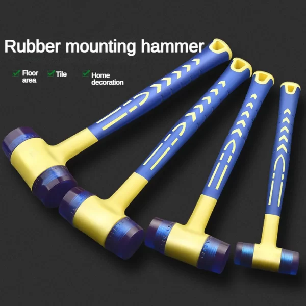 1 double headed installation hammer, 25mm to 45mm rubber hammer with rubber handle