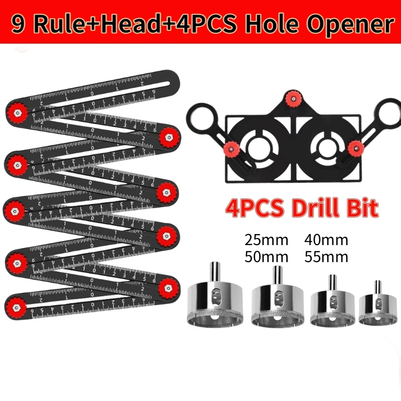 4/6/9/12 Aluminum Alloy Folding Ruler Multi-Functional Measuring Ruler - Image 9