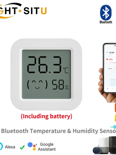 Tuya Temperature Humidity Sensor Mini LCD Digital Display Compatible with Bluetooth APP Remote Control Thermometer Hygrometer