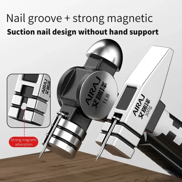 Small Hammer Mini Claw Hammer Head Fitter Hammer Octagonal Hammer Multifunctional Integrated Nail Hammer - Image 2