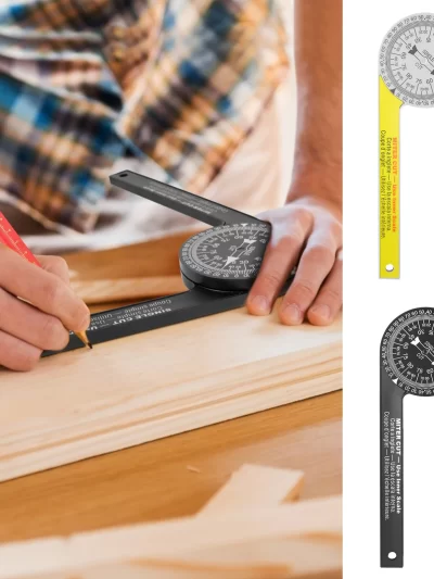 Woodworking Angle Finder Protractor, Miter Saw Level with Measuring Ruler