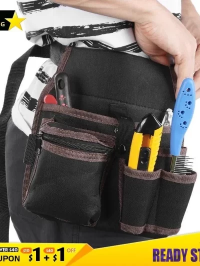 Oxford Cloth Belt Tool Bag Outdoor Work Waist Pocket Hardware Storage
