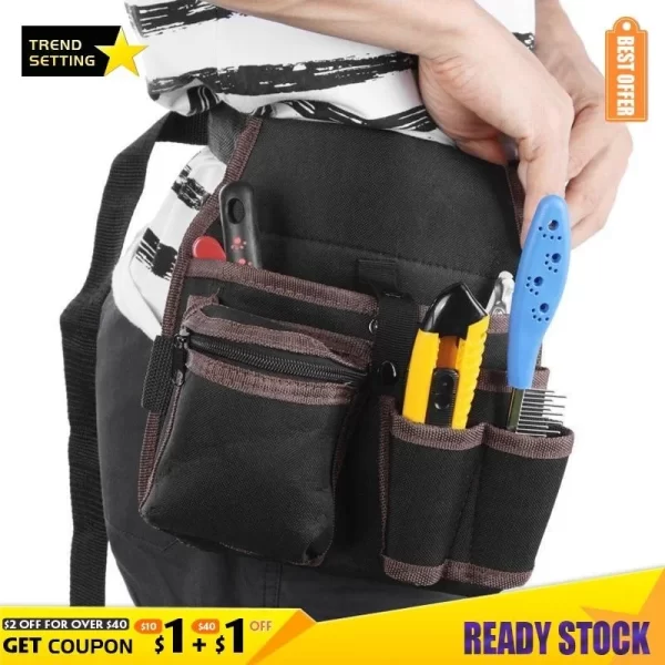 Oxford Cloth Belt Tool Bag Outdoor Work Waist Pocket Hardware Storage