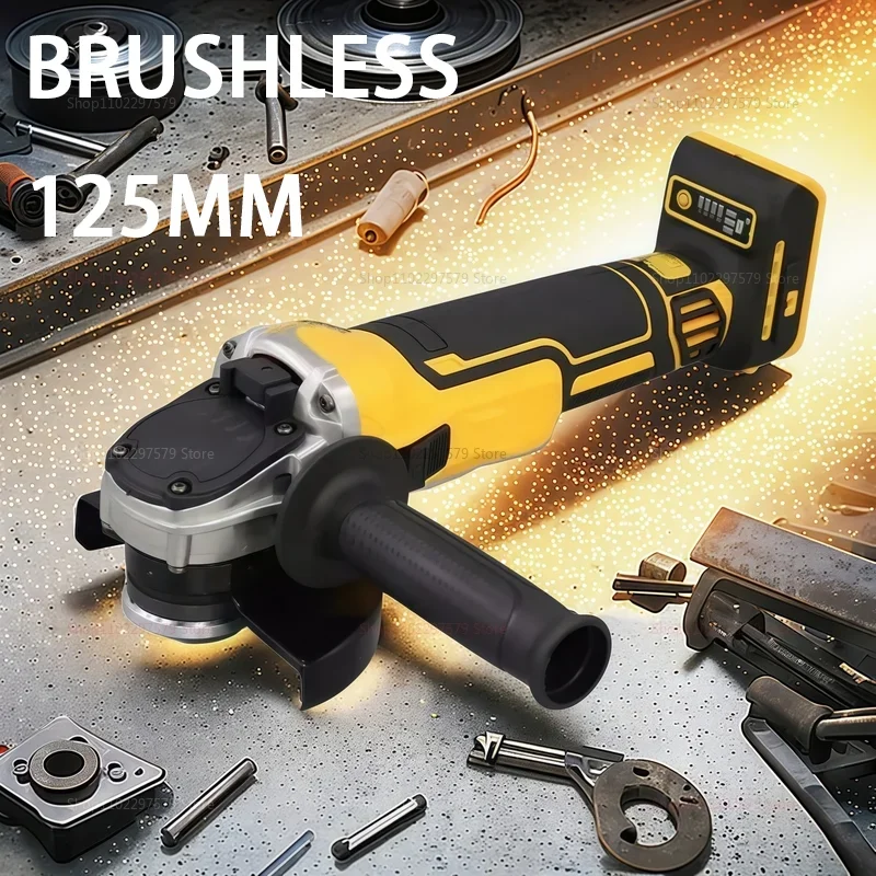 125mm Flat Head Angle Grinder Bare Tool Brushless Power Tool for Metal Cutting