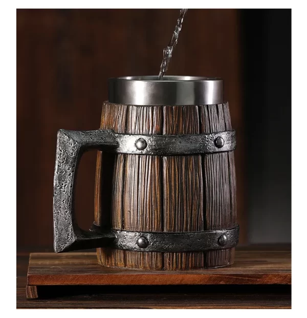 Hot-selling Wooden Barrel Beer mug , Large-capacity  Coffee mug - Image 5