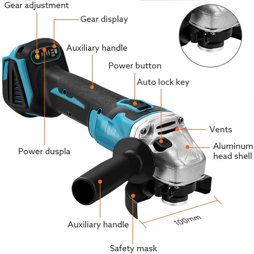 125mm Brushless Electric Angle Grinder 18V Battery Devices Combo Kit Impact Wrench for Makita Battery Power Tool Sets - Image 5