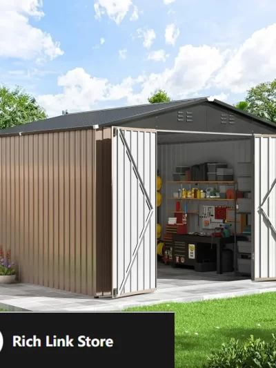 10x10 FT Outdoor Storage Shed, Garden Shed with Updated Frame Structure