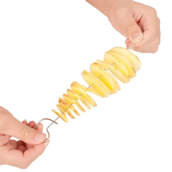 1Set Stainless Steel Plastic Rotate Potato Slicer Twisted Potato Spiral Slice Cutter - Image 6