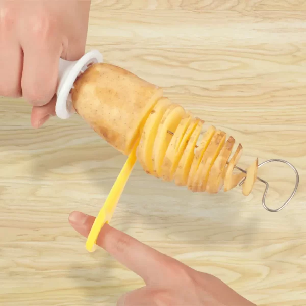 1Set Stainless Steel Plastic Rotate Potato Slicer Twisted Potato Spiral Slice Cutter - Image 15