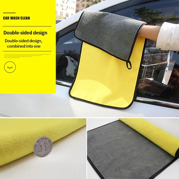 SEAMETAL Microfiber Car Washing Towel 400GSM Double-Sided Coral Velvet Clean Towels High Water Absorption - Image 4