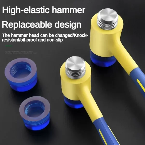 1 double headed installation hammer, 25mm to 45mm rubber hammer with rubber handle - Image 2