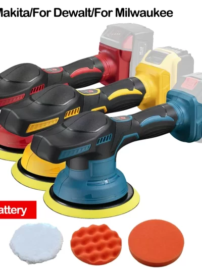 Cordless Car Polisher 8 Gears Adjustable Auto Electric Waxing Sanding Sealing Glaze Tool Fit Dewalt/Milwaukee/makita 20V Battery