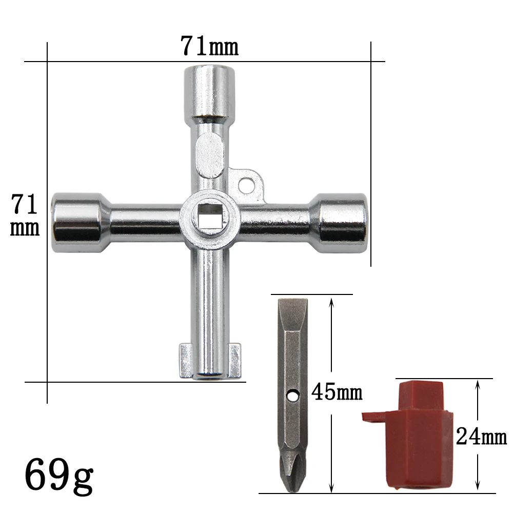 Four-in-one multi-function key wrench electric elevator electric control cabinet valve inner triangle four corners screwdriver - Image 4