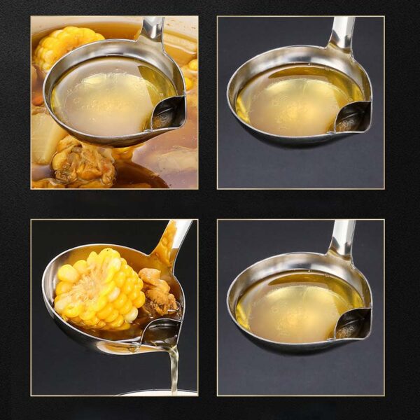 Stainless Steel Colander Spoon Soup Colander Kitchen Gravy Oil Soup Fat Separator - Image 22