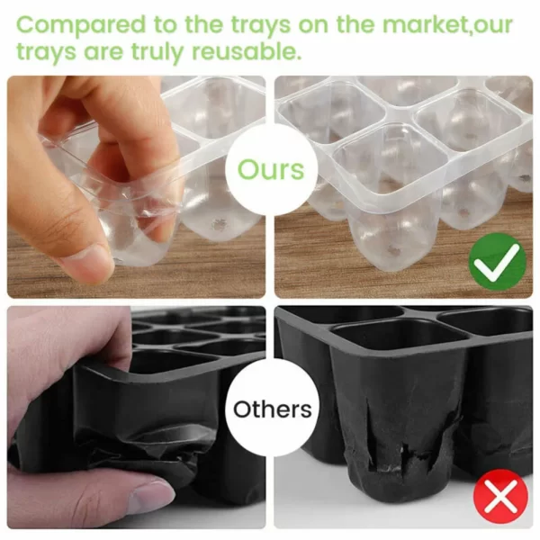 4Pcs Mini Greenhouse 12 Compartments Indoor Greenhouse Propagation Greenhouse Nursery Box With Air Vent - Image 4