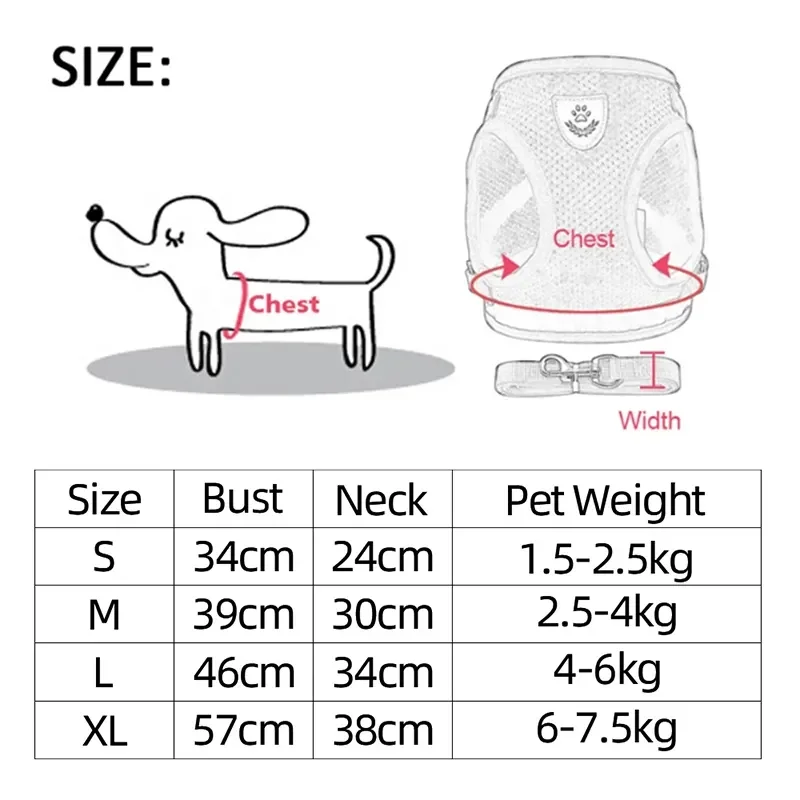 Cat Harness Vest Walking Lead Leash For Puppy Dogs Collar Polyester Adjustable Mesh Dog Harness For Small Medium Pet Accessories - Image 6