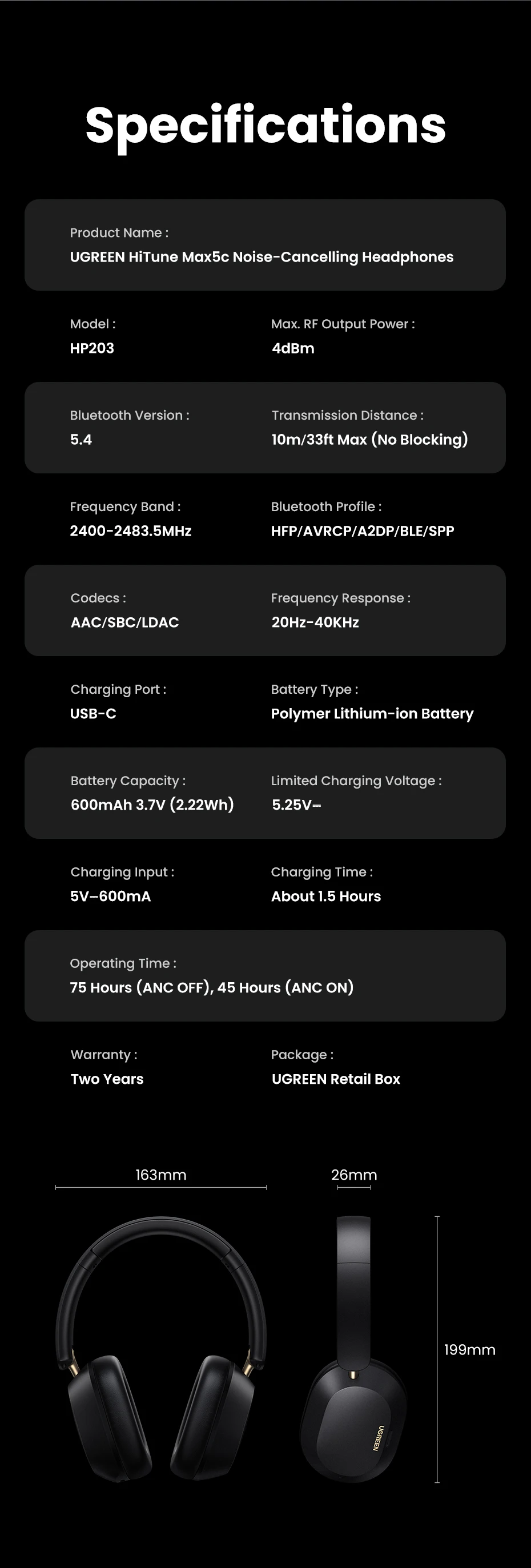 Choice Wireless Bluetooth Headphones 43dB Hybrid Active Noise Cancellation Hi-Res LDAC 75H Spatial Audio Headset Earphones - Image 25