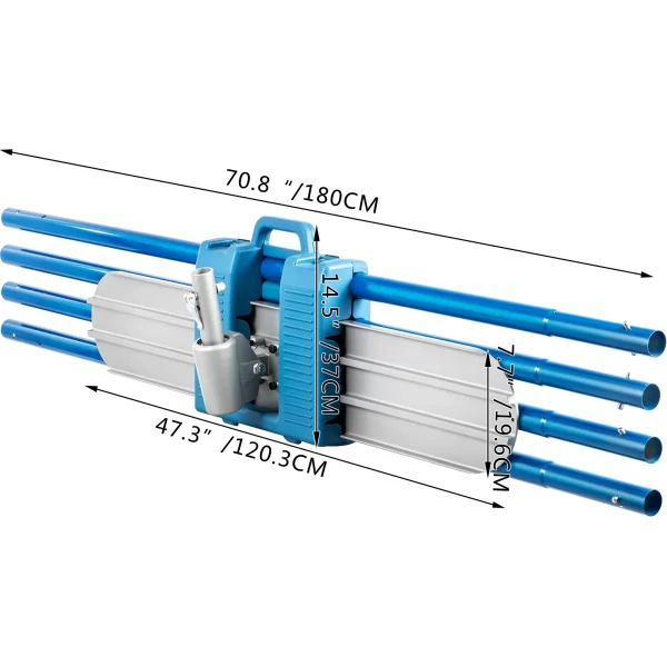 SucceBuy Concrete Float 1200x200mm/1200x300mm Finishing Bull Float with 4 Handle Round End Cement Trowel - Image 6