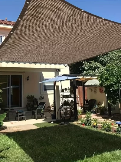 Durable Brown UV Protection Canopy - Outdoor Sun Shade Net - Multiple Sizes Available