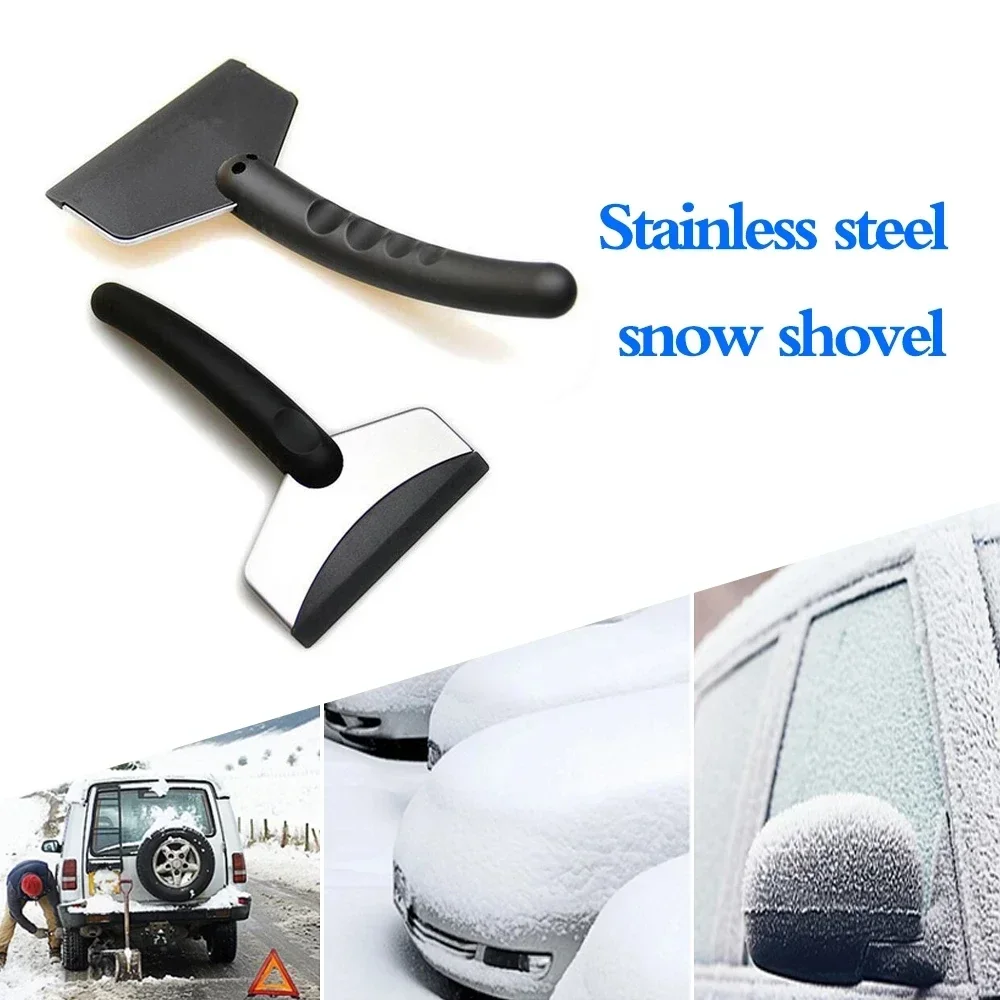 1/2Pcs Car Snow Shovel Winter Windshield Defrosting Ice Scraper Tool Stainless Steel Car Windshield Snow Remover - Image 3