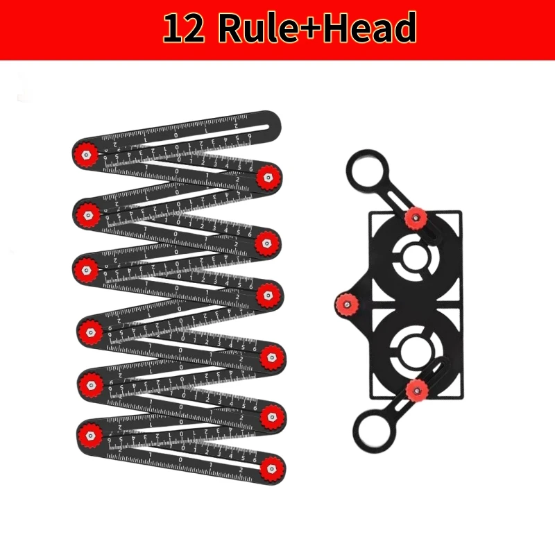 4/6/9/12 Aluminum Alloy Folding Ruler Multi-Functional Measuring Ruler - Image 12