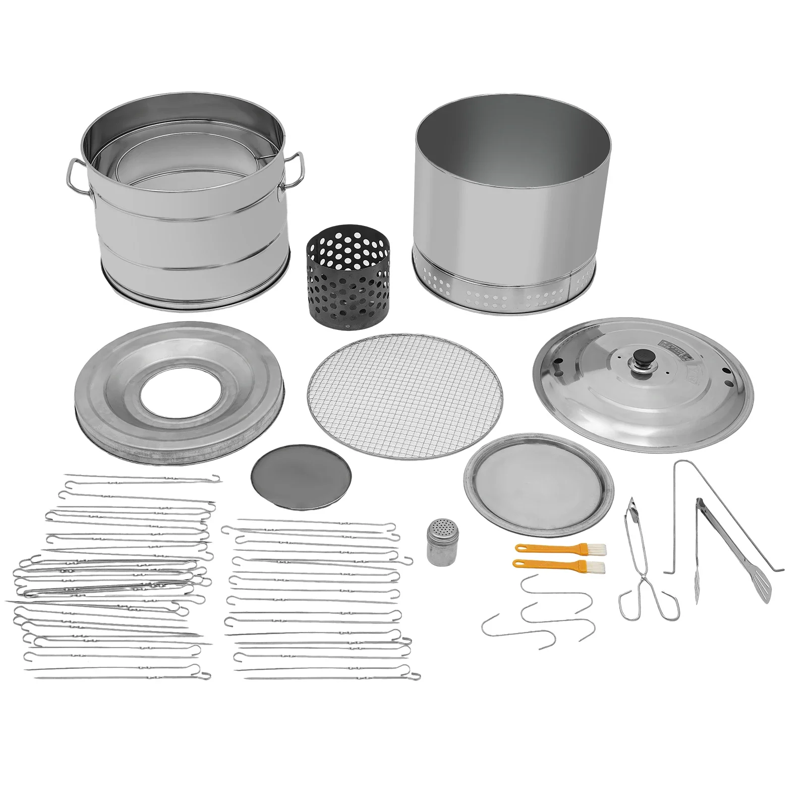 Large Portable Smokeless Charcoal Grill, 360° Stainless Steel BBQ Barrel with 50 Skewers - Image 6