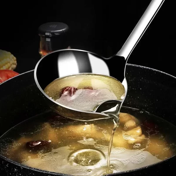 Stainless Steel Colander Spoon Soup Colander Kitchen Gravy Oil Soup Fat Separator - Image 5