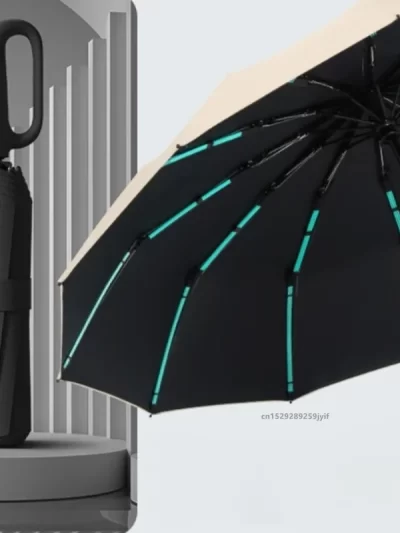 Strong Windproof Automatic Umbrella Sunshade UV Protection Folding Men's Umbrella Buckle Rain Large Parasol for Women