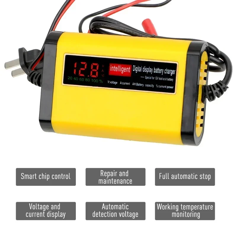 Digital LCD Car Battery Charger 2A – Fully Automatic Charging for AGM, GEL & Lead-Acid Batteries - Image 11