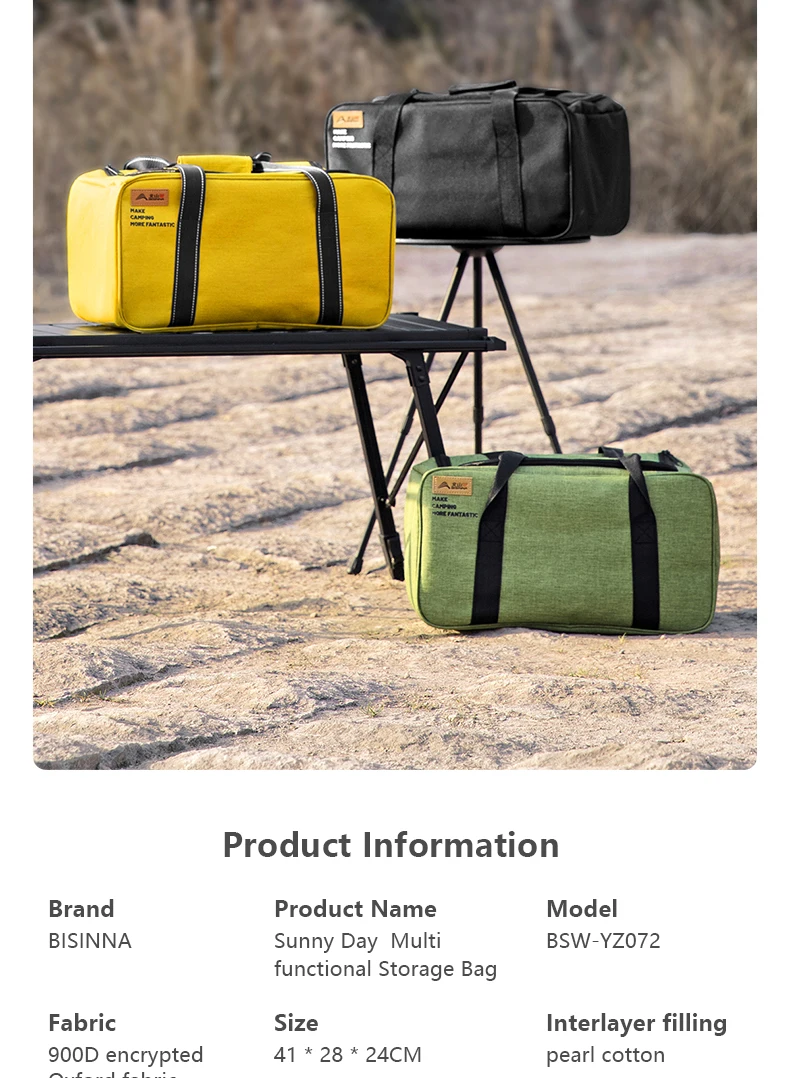 BISINNA Outdoor Camping Bag 26L Folding Gas Tank Storage Bag Picnic Cookwre Container Camp Supplies Adjustable Partition - Image 17