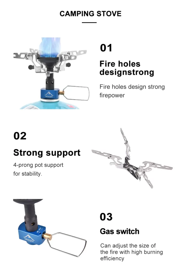 Outdoor Camping Gas Burner Outdoor Stove 3300W  Survival Bushcraft Kitchen - Image 11