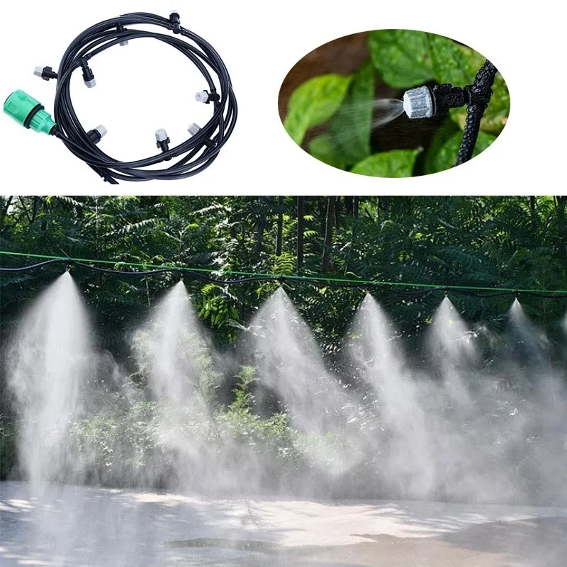 New Irrigation 10Meters 10 Sprinklers Nozzles Water Sprayer Misting Fog
