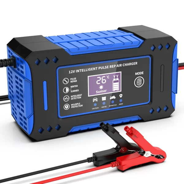 Battery Repair LCD Display 6A 12V Intelligent Car Battery Charger Car and Motorcycle Battery Charging Unit