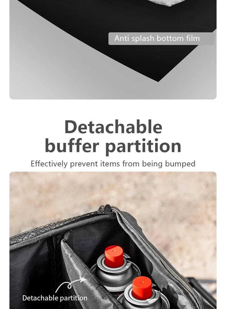 BISINNA Outdoor Camping Bag 26L Folding Gas Tank Storage Bag Picnic Cookwre Container Camp Supplies Adjustable Partition - Image 12