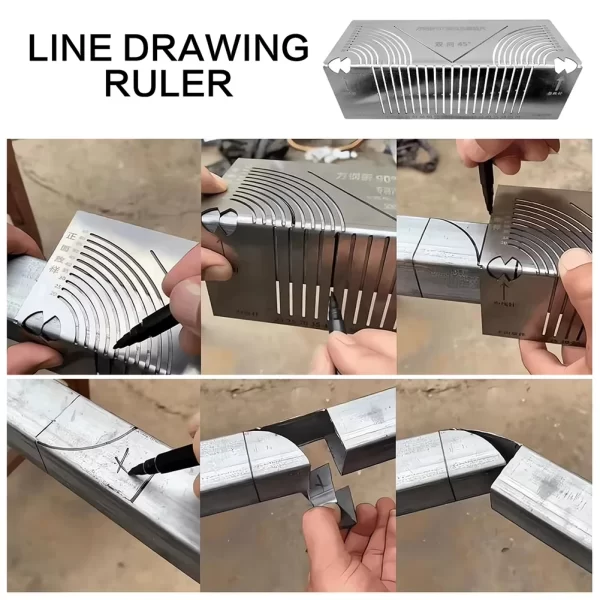 Precise-Flex Angle Arc Marking Tool Efficient Metal Pipe Saddle Cutting Guide Pipefitter Measuring - Image 6