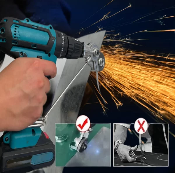 Electric Metal Nibbler Drill Attachment with Adapter DIY Metal Cutter Sheet Drill Attachment for Metal Cutting Copper Cutter - Image 12