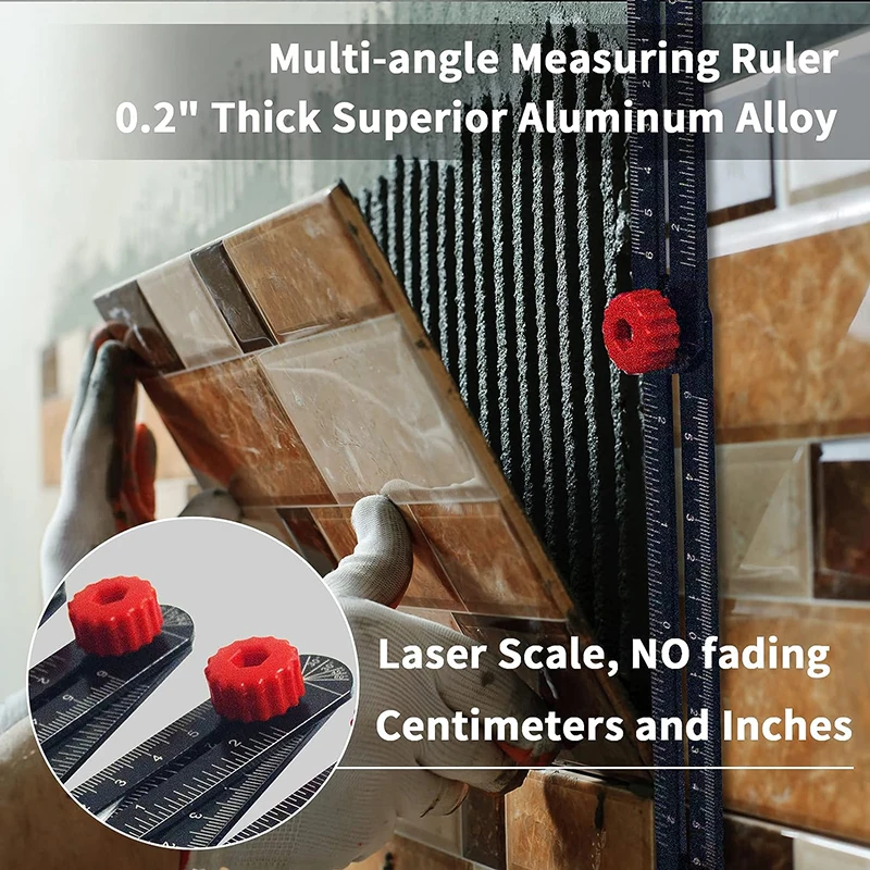 4/6/9/12 Aluminum Alloy Folding Ruler Multi-Functional Measuring Ruler - Image 3