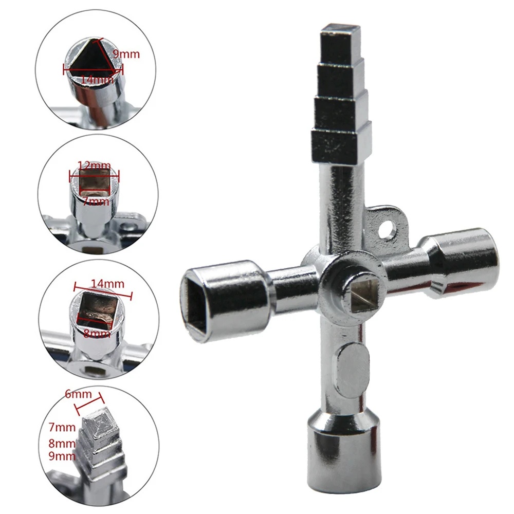 Four-in-one multi-function key wrench electric elevator electric control cabinet valve inner triangle four corners screwdriver - Image 6